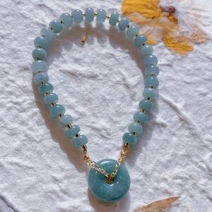 Jade Donut Pendant Bracelet